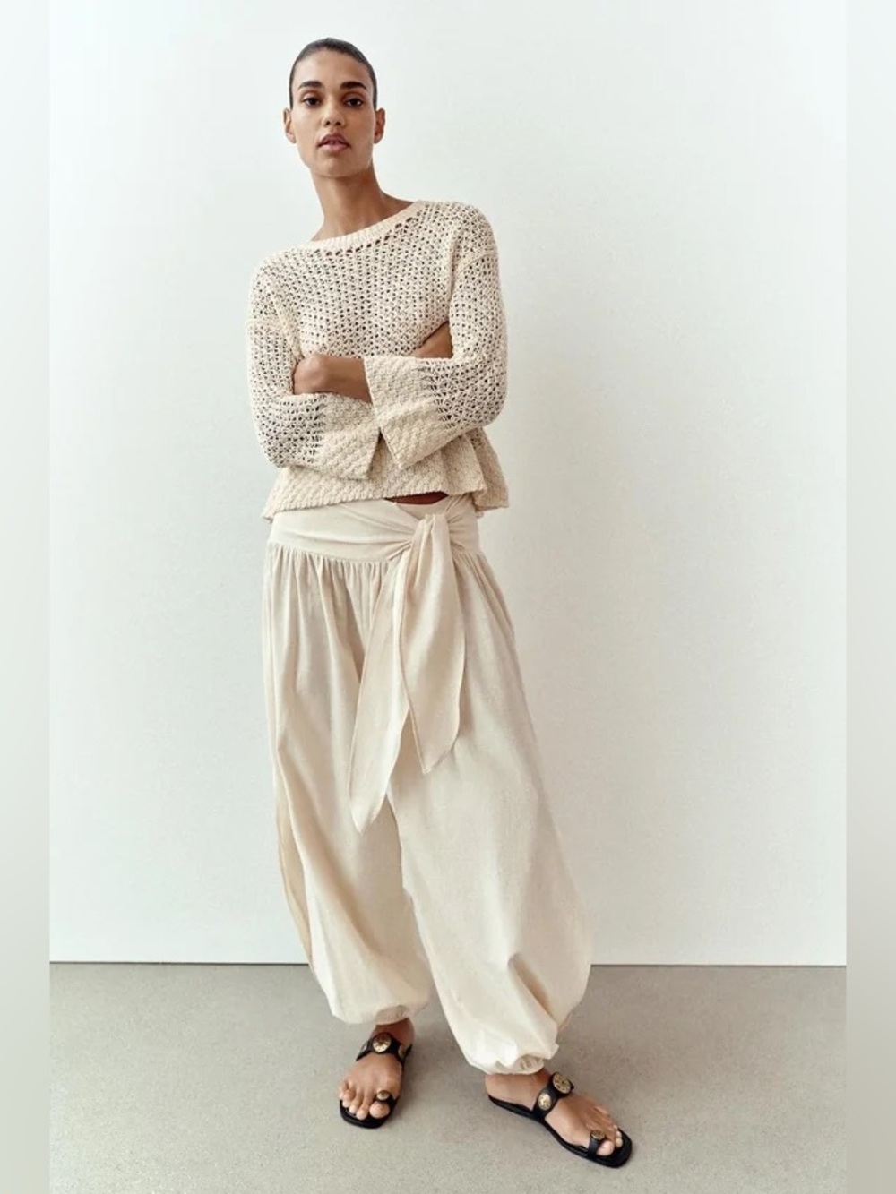ZARA TIED BALLOON PANTS